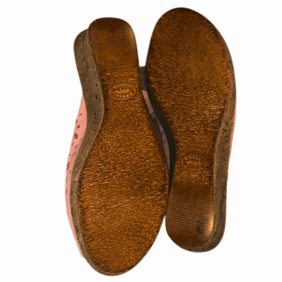 Spring Step womens leather sandal wedge shoes Beige strap Sz 7 open toe - Picture 7 of 8